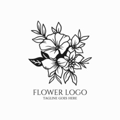 Floral design logo, flower logo vector, beauty flower illustration