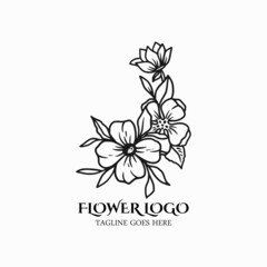 Flower logo vector, beauty flower design icon illustration