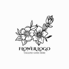 floral logo illustration , abstract floral design vector