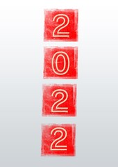 2022 year concept with red blocks for text