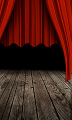red curtain background