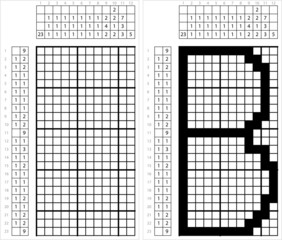 Fototapeta premium Alphabet B Nonogram Pixel Art M_2112001