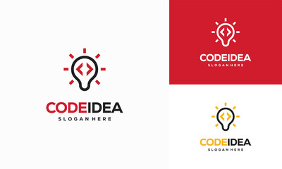 Code Idea logo designs concept vector, Programmer logo symbol icon