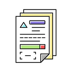 documents for allowance color icon vector illustration