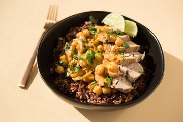 Pork and Vegetable Curry over Brown Rice