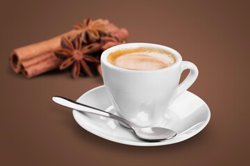 A cup of drink in a rustic autumn atmosphere