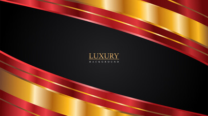 Luxury red gold black shiny abstract background