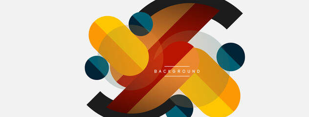 Round geometric shapes lines and circles. Vector template for wallpaper banner background or landing page