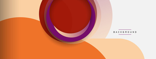 Vector round shapes circles minimal geometric background. Vector illustration for wallpaper banner background or landing page