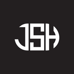 JSH letter logo design on black background. JSH creative initials letter logo concept. JSH letter design.