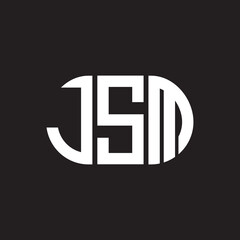 JSM letter logo design on black background. JSM creative initials letter logo concept. JSM letter design.