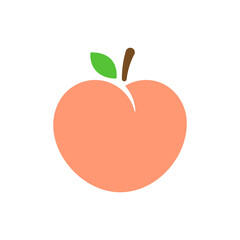 Vector Peach Icon on White Background