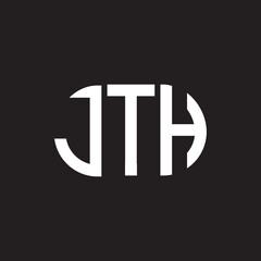 JTH letter logo design on black background. JTH creative initials letter logo concept. JTH letter design.
