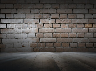 old interior with brick wall