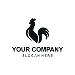 Obraz premium Rooster silhouette logo vector