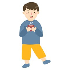 kids drink hot chocolate