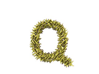 Pencil Themed Font Letter Q
