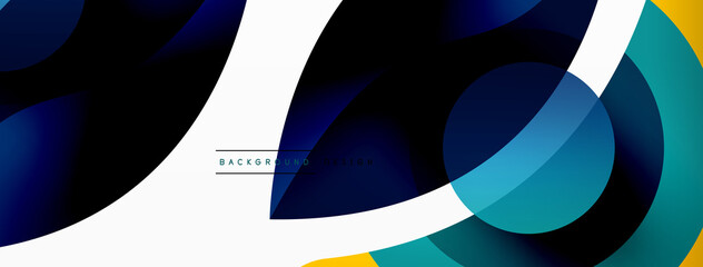 Creative geometric wallpaper. Minimal abstract background. Circle wave and round shapes composition vector illustration for wallpaper banner background or landing page