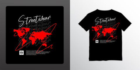 Fototapeta premium Streetwear t-shirt design, suitable for screen printing, jackets and others