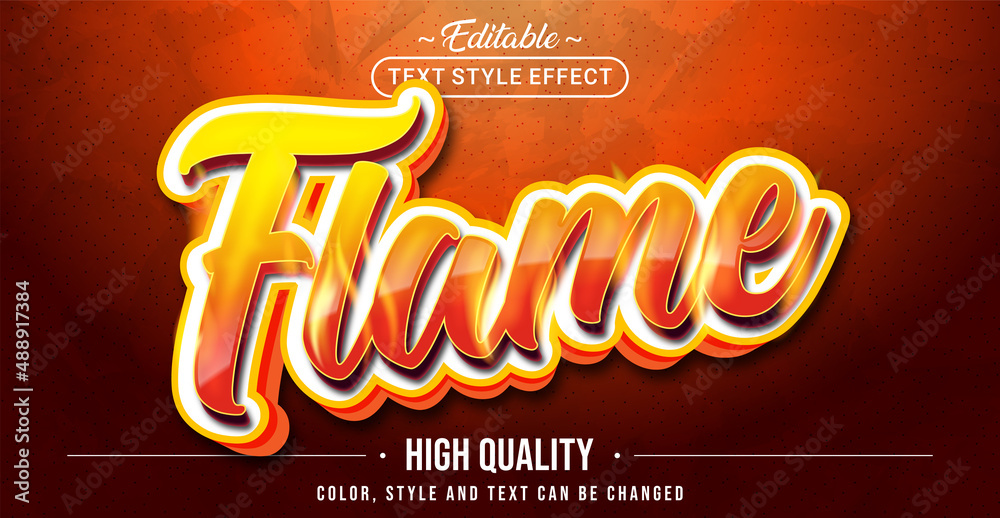 Poster Editable text style effect - Flame text style theme.