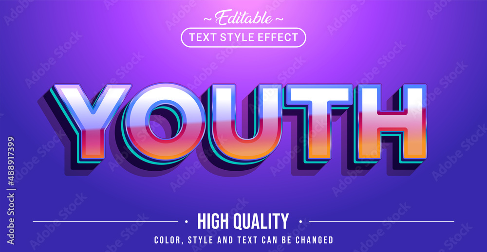Poster Editable text style effect - Youth text style theme.