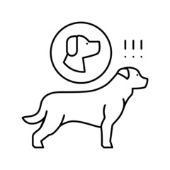 dog chasing animal line icon vector illustration