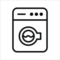 washing machine icon vector. electrical equipment line style icon, on white background, eps 10.