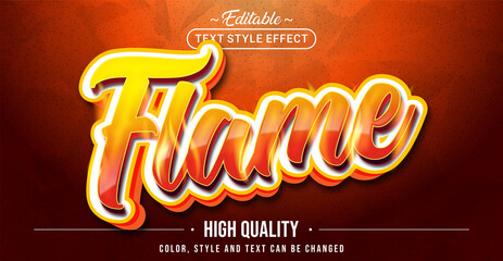 Editable text style effect - Flame text style theme. - obrazy, fototapety, plakaty