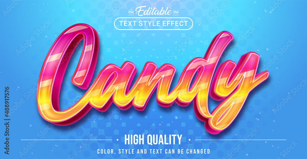 Poster Editable text style effect - Candy text style theme.