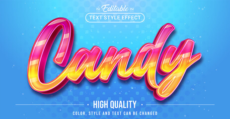 Editable text style effect - Candy text style theme.
