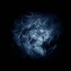 Smoke over black background. Fog or steam texture.