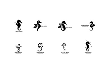 seahorse logo icon vector template.