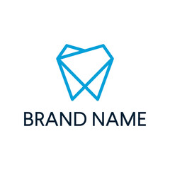 Fototapeta premium tooth origami logo polygonal logo design