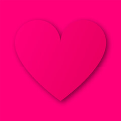 Pink heart illustration with pink color background