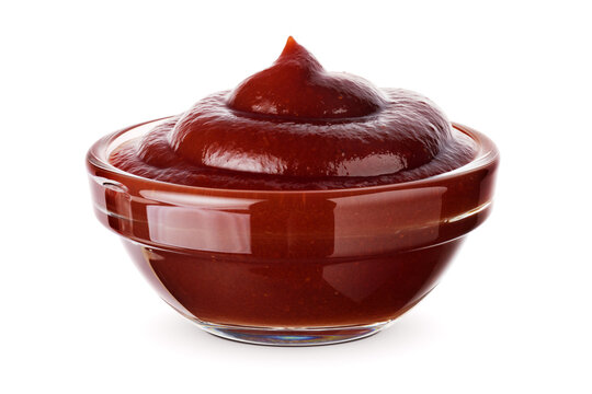 Bowl Of Barbecue Sauce Isolated On White.