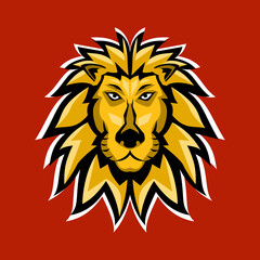 Head lion esports logo, aggressive mascot for your team game