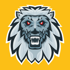 Head lion esports logo, aggressive mascot for your team game