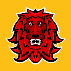 Head lion esports logo, aggressive mascot for your team game