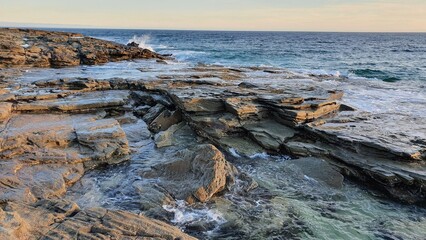 rocky coast at sunset