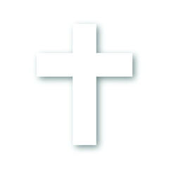 White cross vector illustration in white background