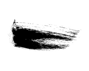Black brush stroke on transparent background