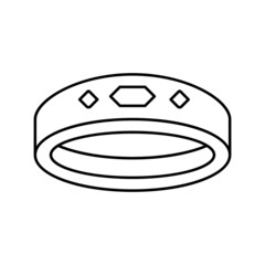 rings jewellery line icon vector illustration