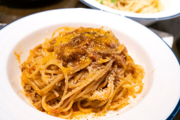 おいしいミートソースパスタ