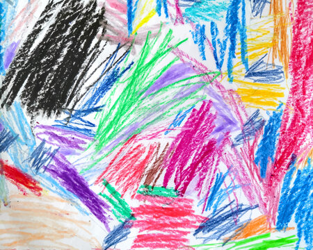 Children's drawing with a pencil. Drawing on paper. Vector graphics. Abstraction, doodles, lines.

