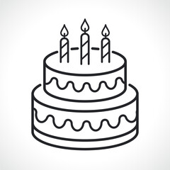 birthday cake thin line icon - 488924964