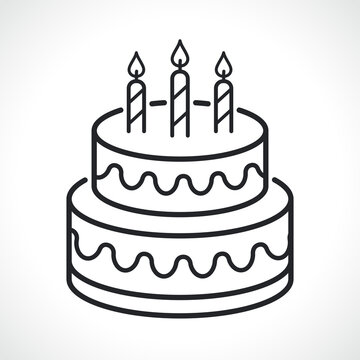 birthday cake thin line icon