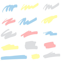Simple  color handwritten brush fill set