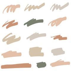 Simple  Vintage color handwritten brush fill set