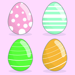 Collection of Egg many pattern isolated,Vector illustration.