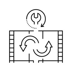 tape duplication line icon vector illustration
